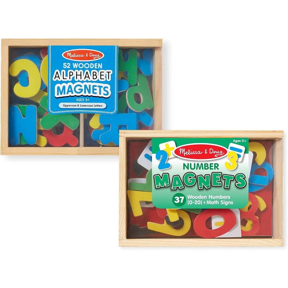 Deluxe Magnetic Letters and Numbers Set – 89 Wooden Alphabet Magnets & Numbers,